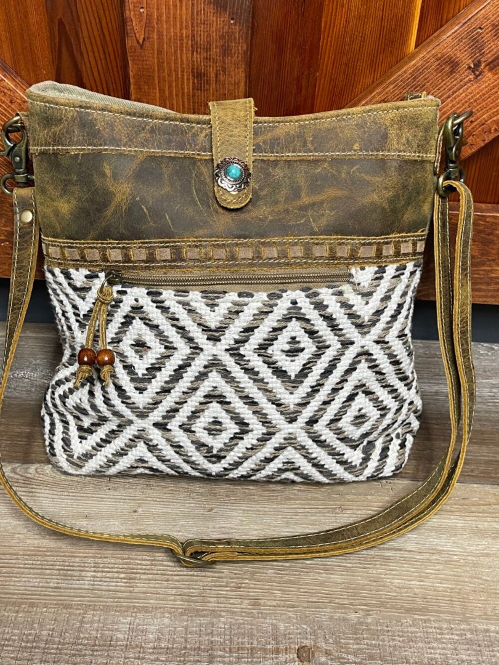 Myra Bag Sand Weaver Purse Upcycled Canvas NWT